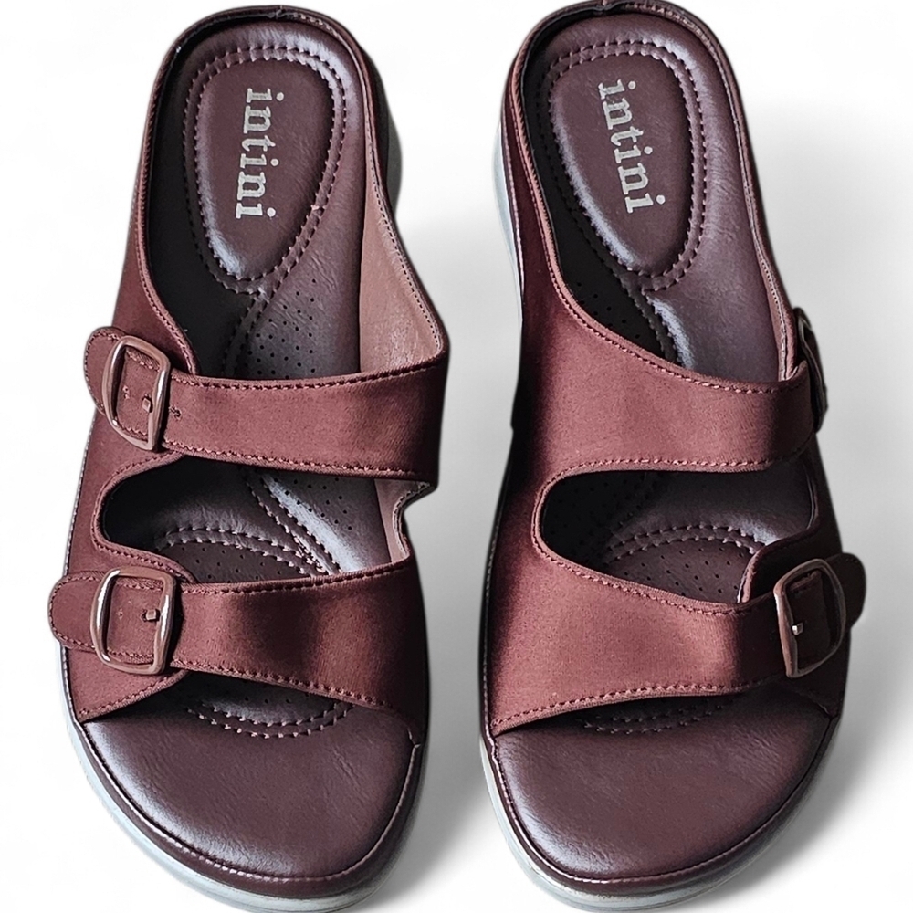 Intini Brown Slide Sandals - Picture 2 of 6